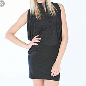 BCBG Black Draping Mini Dress